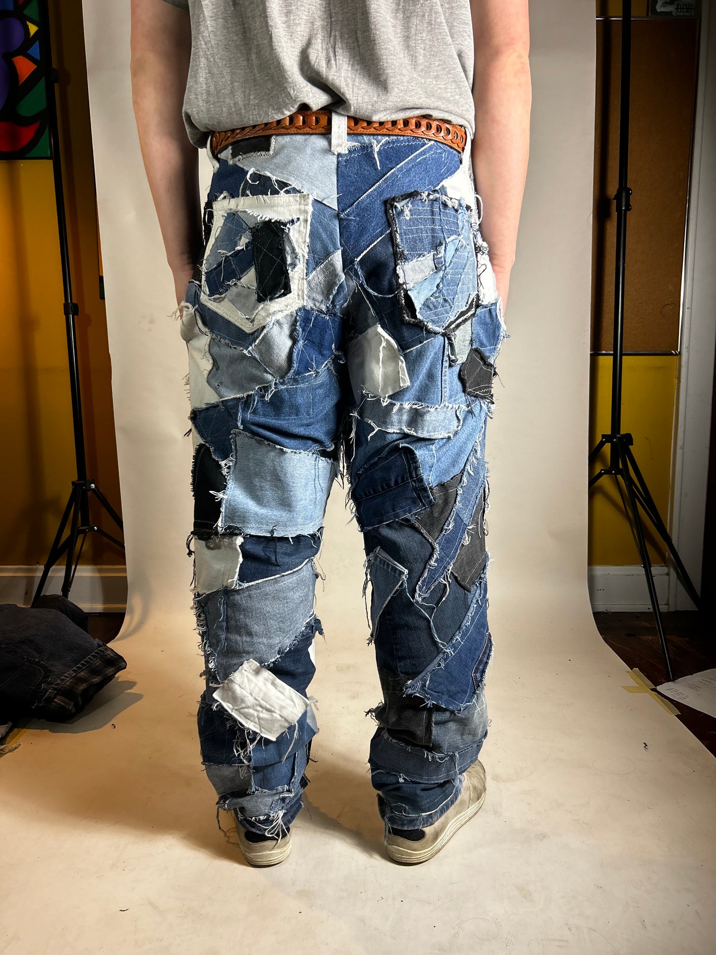 Scrap Work Denim Pants