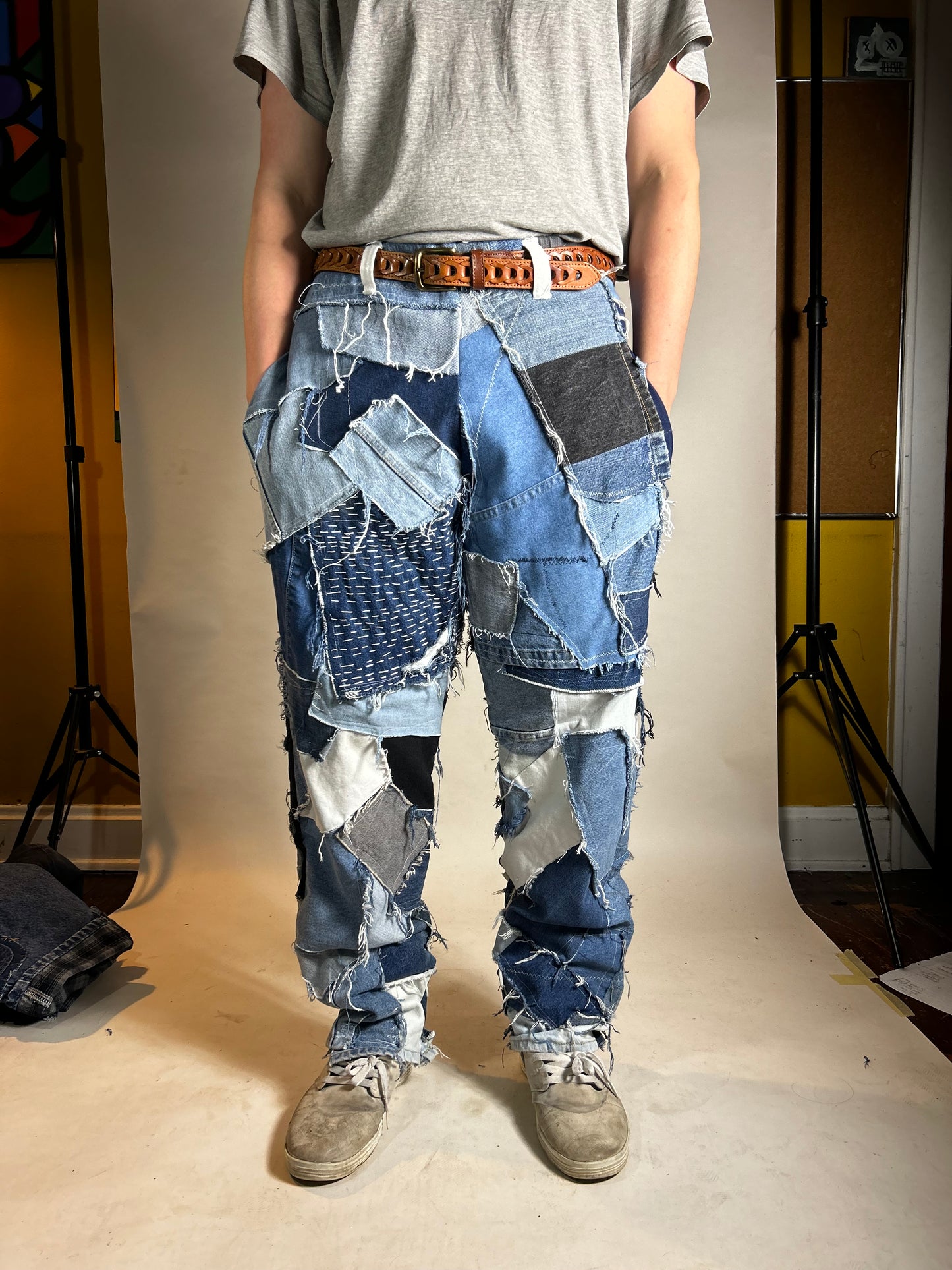 Scrap Work Denim Pants